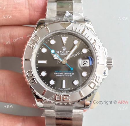 Swiss Grade AR Factory Replica Rolex Yachtmaster Gray Face Watch 37mm or 40mm
